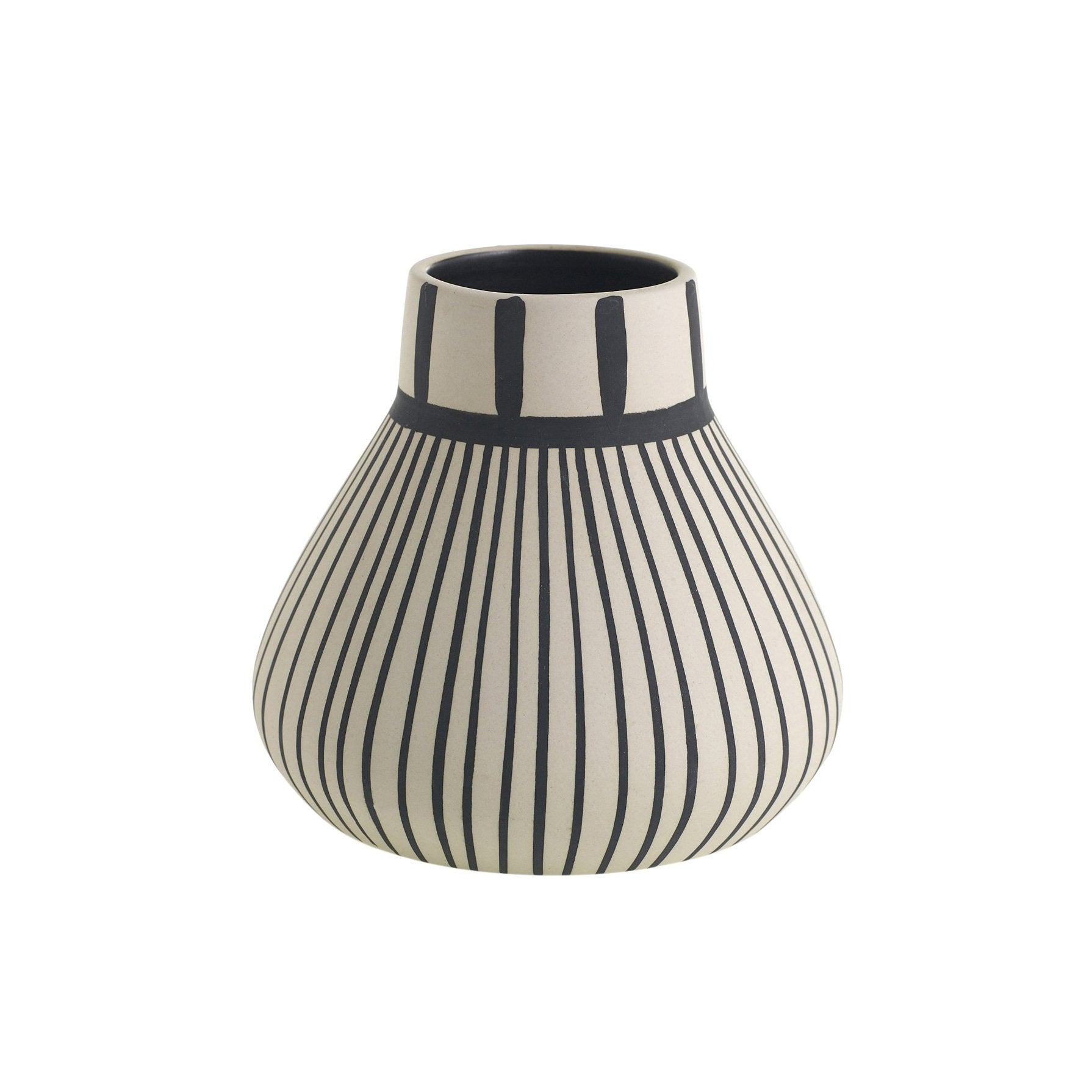 Frankel Small Stripes Vase - Black Rooster Maison