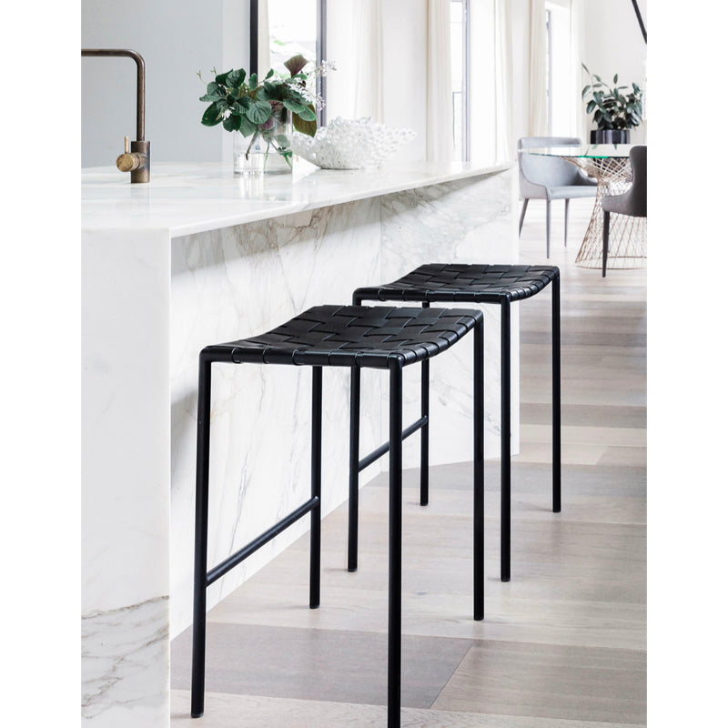 Marlo Backless Stool - Black Rooster Maison